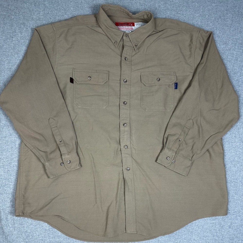 Riverside FR Shirt Mens 3XL Beige Tecasafe Plus HRC 2 Flame Resistant Workwear